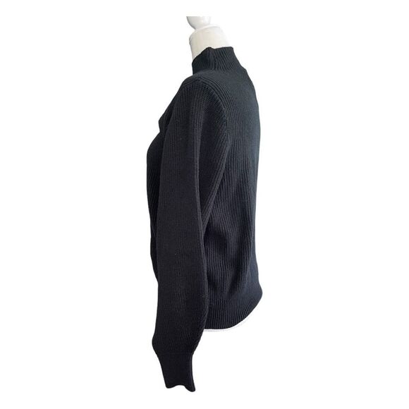 A New Day Mock Neck Cutout Sweater Black Ribbed Knit Long Sleeves XL - Picture 6 of 13